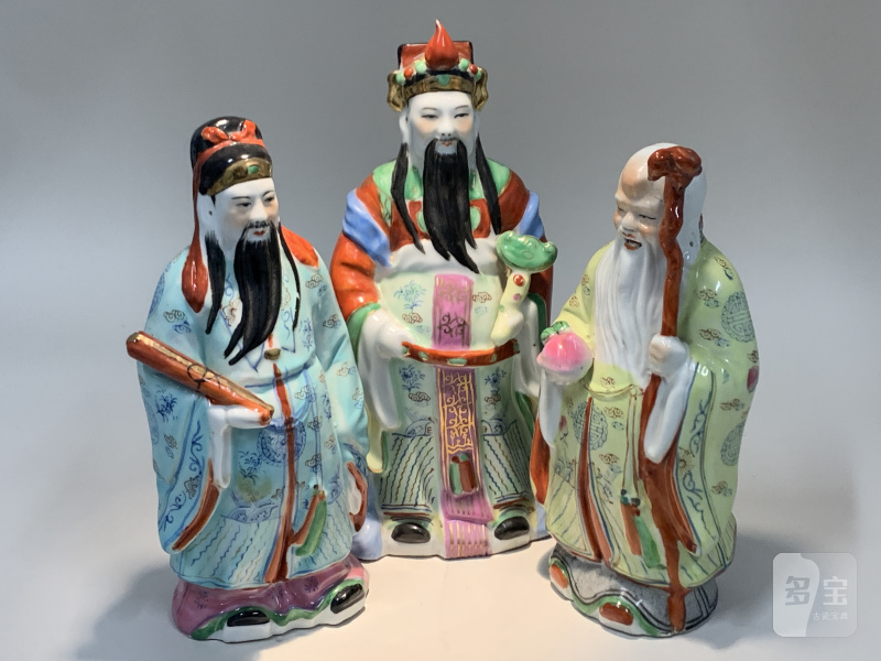 二十世纪五十年代 粉彩福禄寿三星